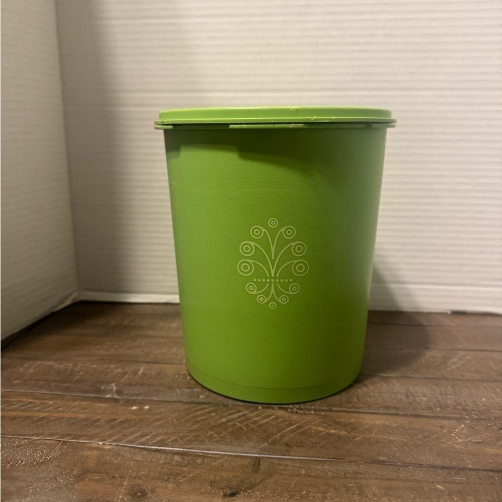 Vintage Apple Green Tupperware Canister